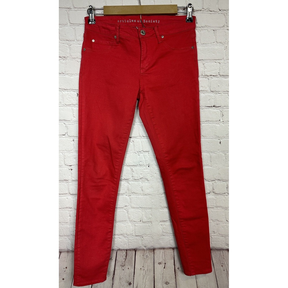 Articles of Society Real Red stretch skinny jeans, sz 25, GUC‎